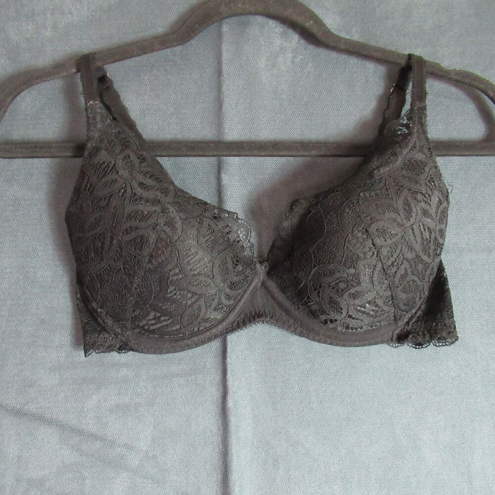 Wacoal Bra Womens Size 34C Black Lace Underwire T Shirt Everyday Sexy Molded